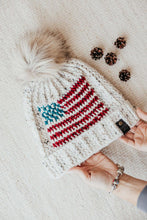Load image into Gallery viewer, Crochet Slouchy Beanie | Tapestry Crochet Patterns| American Flag Beanie | America Proud Beanie
