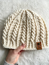 Load image into Gallery viewer, Crochet Cable Beanie Pattern with Brim