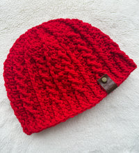 Load image into Gallery viewer, Crochet Cable Beanie Pattern with Brim