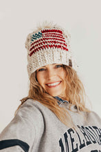 Load image into Gallery viewer, Crochet Slouchy Beanie | Tapestry Crochet Patterns| American Flag Beanie | America Proud Beanie