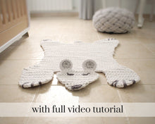 Load image into Gallery viewer, crochet polar bear rug in baby room