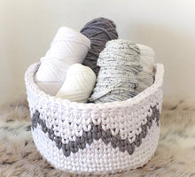 Load image into Gallery viewer, crochet basket stuffed with chunky yarn