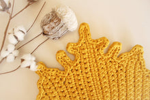 Load image into Gallery viewer, yellow crochet maple leaf with cotton