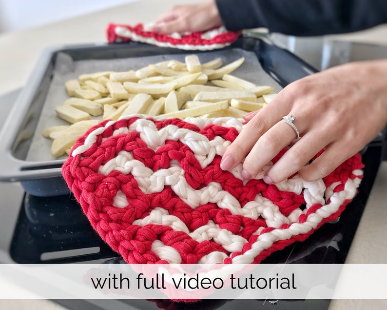 Heart Hotpad Tutorial - FREE PATTERN & Corn on Cob in Microwave 