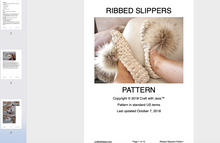 Load image into Gallery viewer, screenshot of ribbed slippers pattern