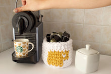 Load image into Gallery viewer, crochet coffee basket on a coffee station