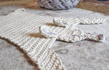 Load image into Gallery viewer, close up of fox crochet rug on the ground