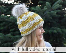 Load image into Gallery viewer, girl looking to side smiling with yellow beanie