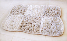 Load image into Gallery viewer, little gray and white crochet rug