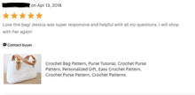 Load image into Gallery viewer, 5 star review of crochet handbag pattern
