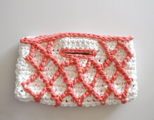 Load image into Gallery viewer, pink and white crochet bag