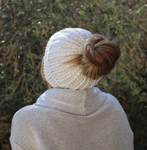 Load image into Gallery viewer, white mom bun hat with texture