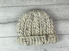 Load image into Gallery viewer, off-white crochet hat with ribbing