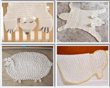 Load image into Gallery viewer, four woodland crochet animal rugs