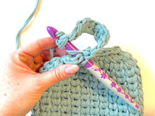 Load image into Gallery viewer, Crochet Plastic Bag Holder Pattern for the kitchen
