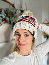 Load image into Gallery viewer, Crochet Slouchy Beanie | Tapestry Crochet Patterns| American Flag Beanie | America Proud Beanie
