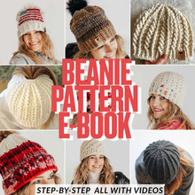 Load image into Gallery viewer, Crochet Beanie Patterns E-Book | Crochet hat patterns

