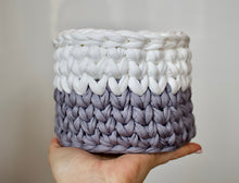 Load image into Gallery viewer, little crochet basket that looks like knit
