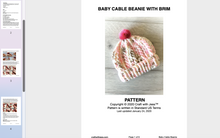 Load image into Gallery viewer, screenshot of baby cable beanie with brim
