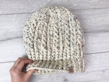 Load image into Gallery viewer, Crochet Cable Beanie Pattern with Brim

