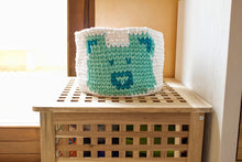 Load image into Gallery viewer, turquoise bear organizing basket 
