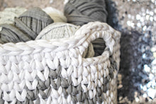 Load image into Gallery viewer, crochet basket with yarn inside
