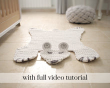 Load image into Gallery viewer, crochet polar bear rug in baby room
