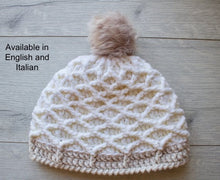 Load image into Gallery viewer, white textured crochet beanie 
