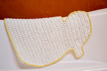 Load image into Gallery viewer, crochet animal rug hanging on bathtub

