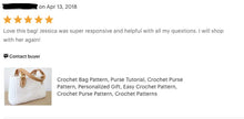 Load image into Gallery viewer, 5 star review of crochet handbag pattern
