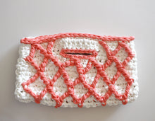 Load image into Gallery viewer, pink and white crochet bag
