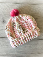 Load image into Gallery viewer, cable knit crochet beanie for a baby
