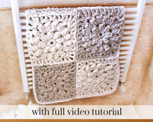 Load image into Gallery viewer, big crochet granny squares rug
