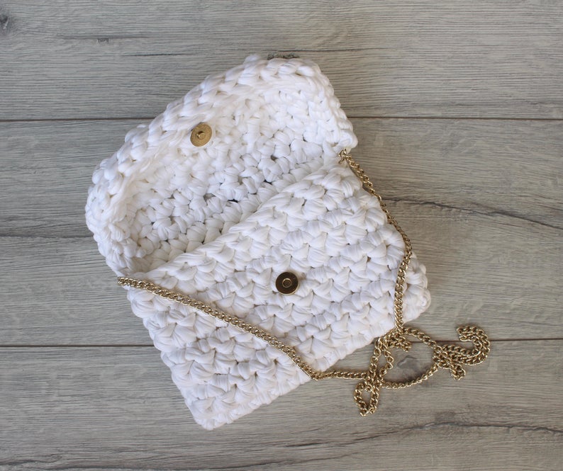 Wedding Crochet Bag, Vintage Classic Bag, White Silk Handbag, Outstanding Bag, Mini Bridal Bag, Wedding Asseccories By factory Hand, Decorated Bag