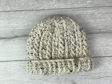 Load image into Gallery viewer, off-white crochet hat with ribbing
