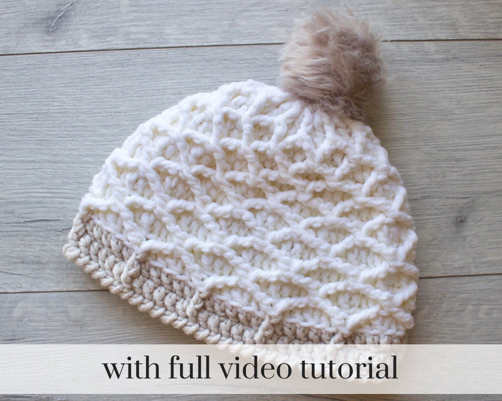 Diamond Stitch Crochet Beanie Pattern – CraftwithJess