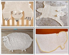 Load image into Gallery viewer, four woodland crochet animal rugs
