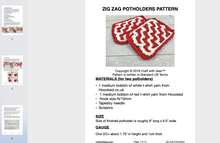 Load image into Gallery viewer, screenshot of zig zag potholders pattern
